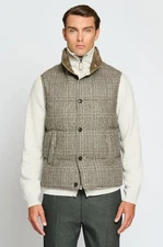 NEW LUCIANO BARBERA wool vest bodywarmer size EU 50 US 40 multicolor down filled