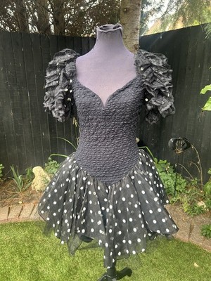 Atemberaubendes Vintage selten 80er CLIMAX Karen Okada für David Howard Minikleid 8-10