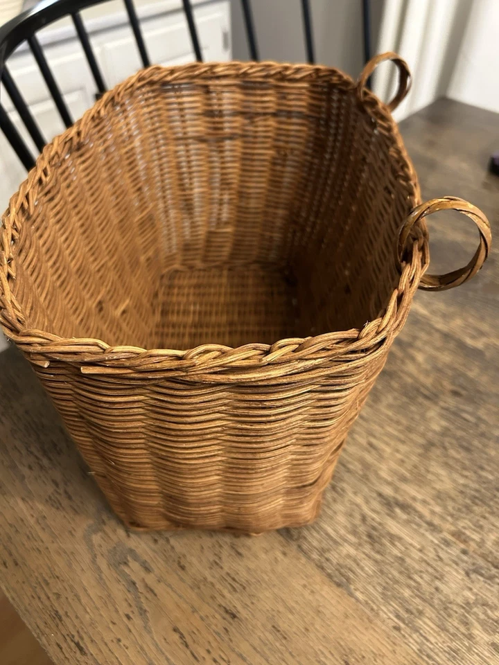 Cesta de mimbre tejida para bicicleta cesta delantera vintage Foto 3 de 4