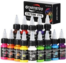 Tattoo Ink Professional Set 1/2OZ 14 Colors, 15ml Vegan-Friendly Pigment