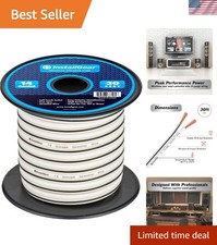 14 Gauge 30ft Speaker Wire Durable Black Audio Cable for Perfect Sound