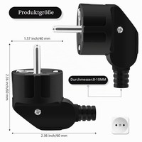Schuko Stecker Winkelstecker 250V 16A Wasserdicht IP20 3 StüCk FüR 8-10Mm Kabel