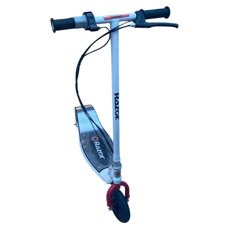 Scooter eléctrico Razor E200 blanco con moldura roja Foto 4 de 4