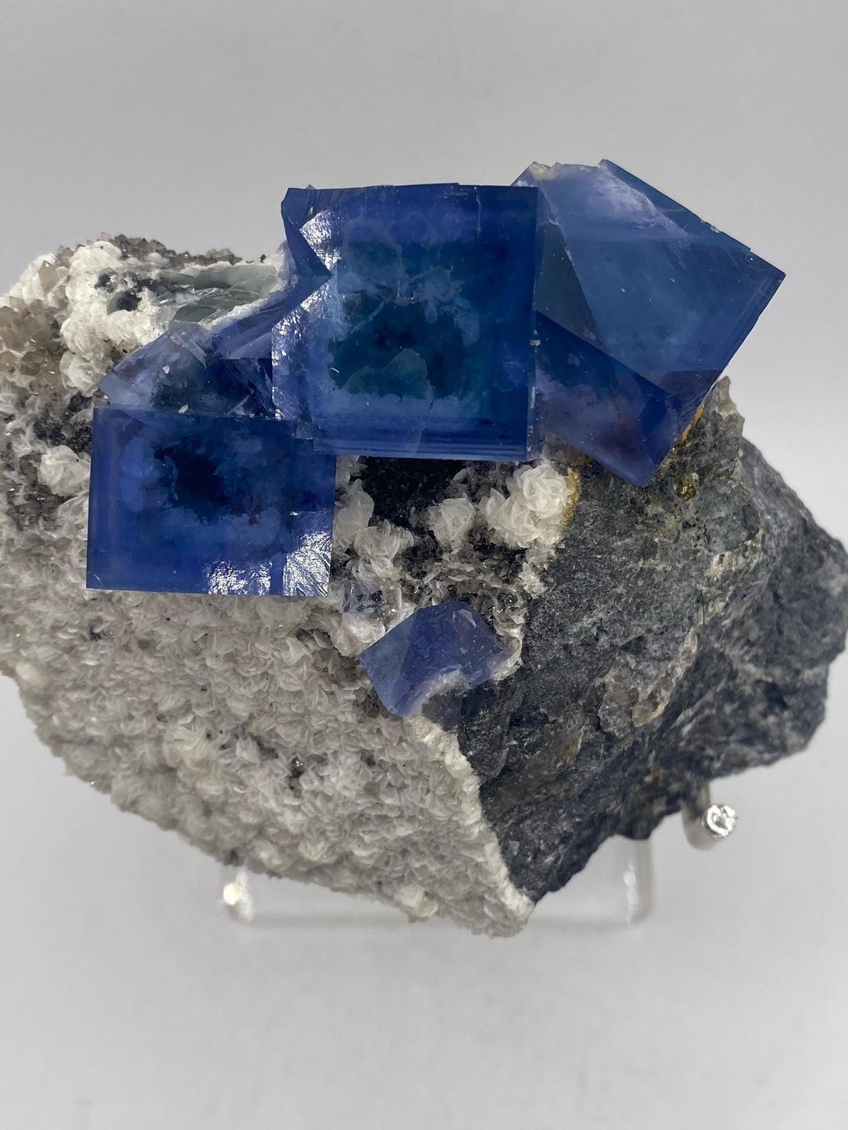 Blue Phantom Fluorite Cubes Cluster with Stunning Video Showcase
