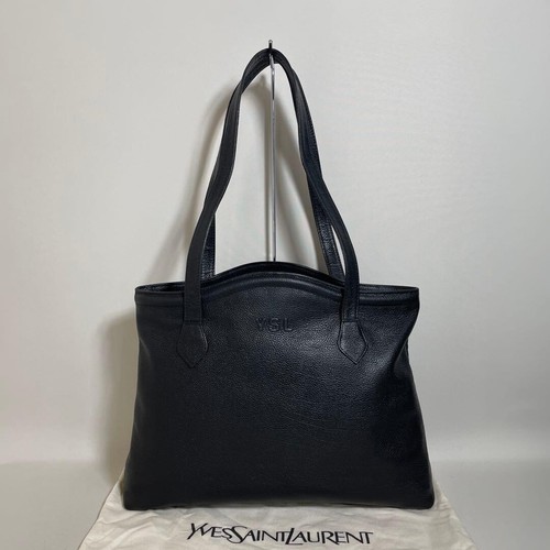 Yves Saint Laurent Tote Bag Leather Black Authentic From Japan