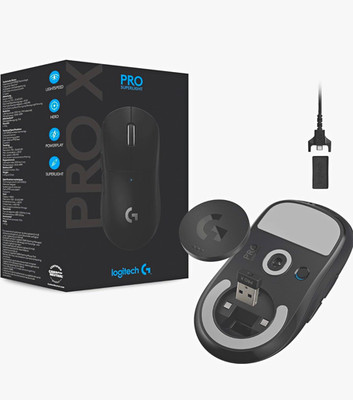 Logitech G PRO X SUPERLIGHT Gaming-Maus kabellos USB-Empfänger Schwarz