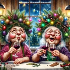 Old Ladies Diamond Art Kits for Adults-Christmas Full Drill QCY-100