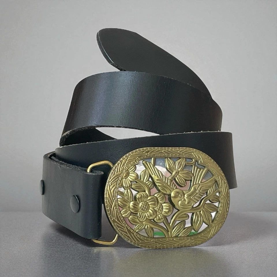 Cinturón Vintage CAbi Signature con Hebilla Espejada Pájaro del Paraíso Talla M Foto 3 de 4