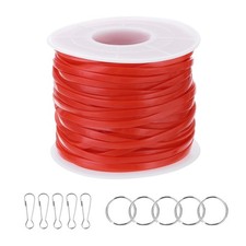 Lanyard String Kit, Lacing Cord with Accessories, Red