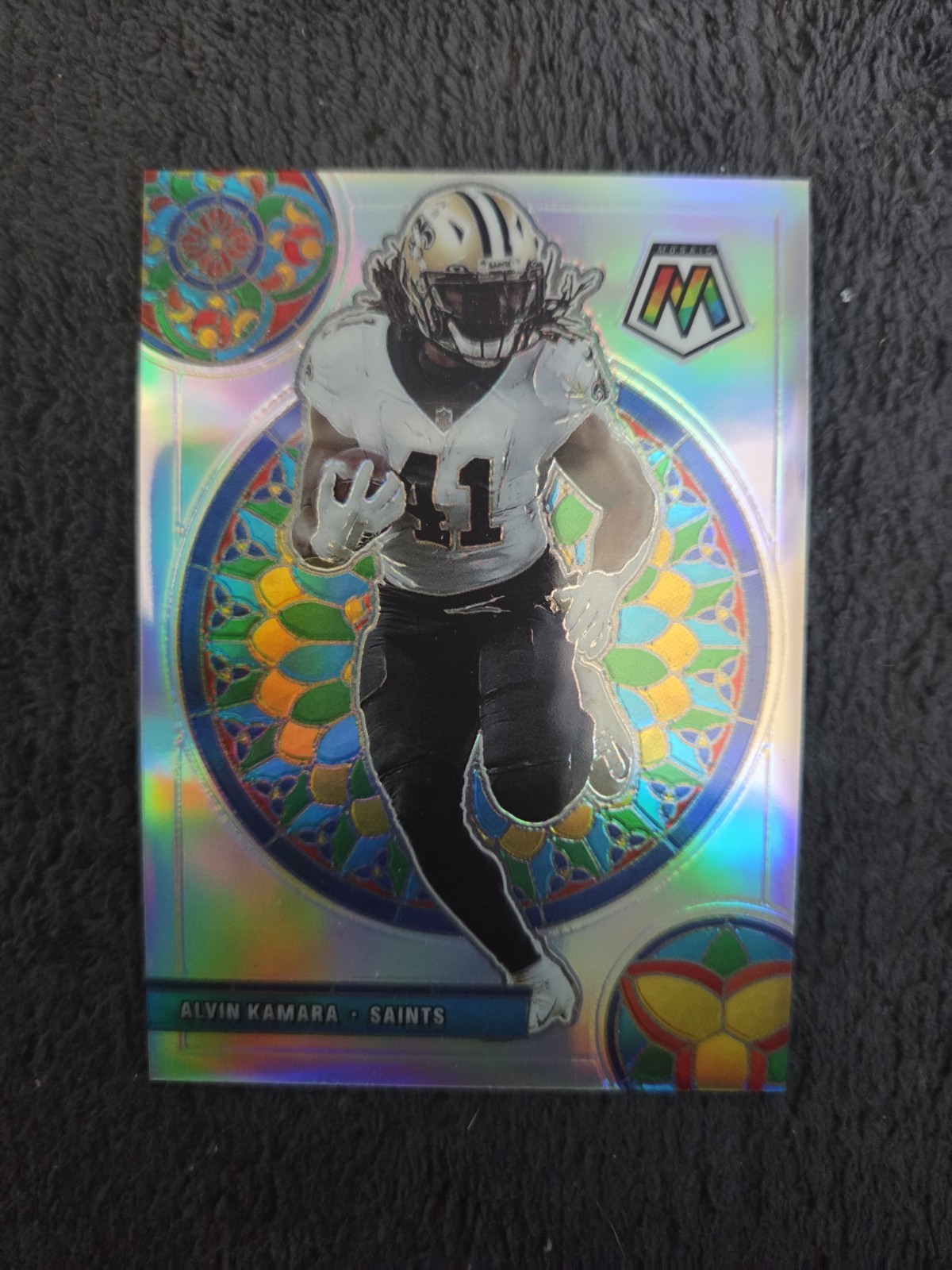 2021 Panini Mosaic Alvin Kamara Prizm Stained Glass #GM-12