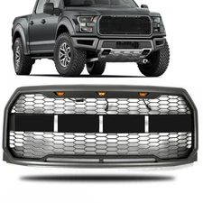 For Ford F150 F-150 2015-2017 Raptor Style Conversion Front Bumper Grille W/LED