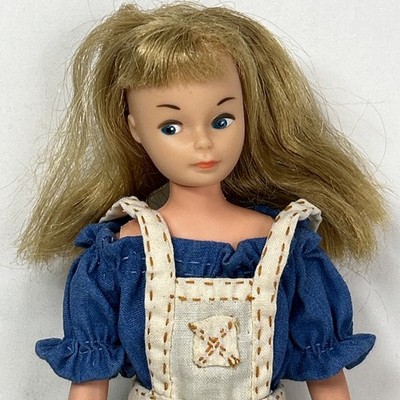 1964 Amer Char Doll Blonde Blue Eyes Looks Right 1 Shoe White Japan Blue Dress