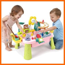 Water Table for Toddlers 1-3 with Pump: Tip-Free on Uneven Backyard