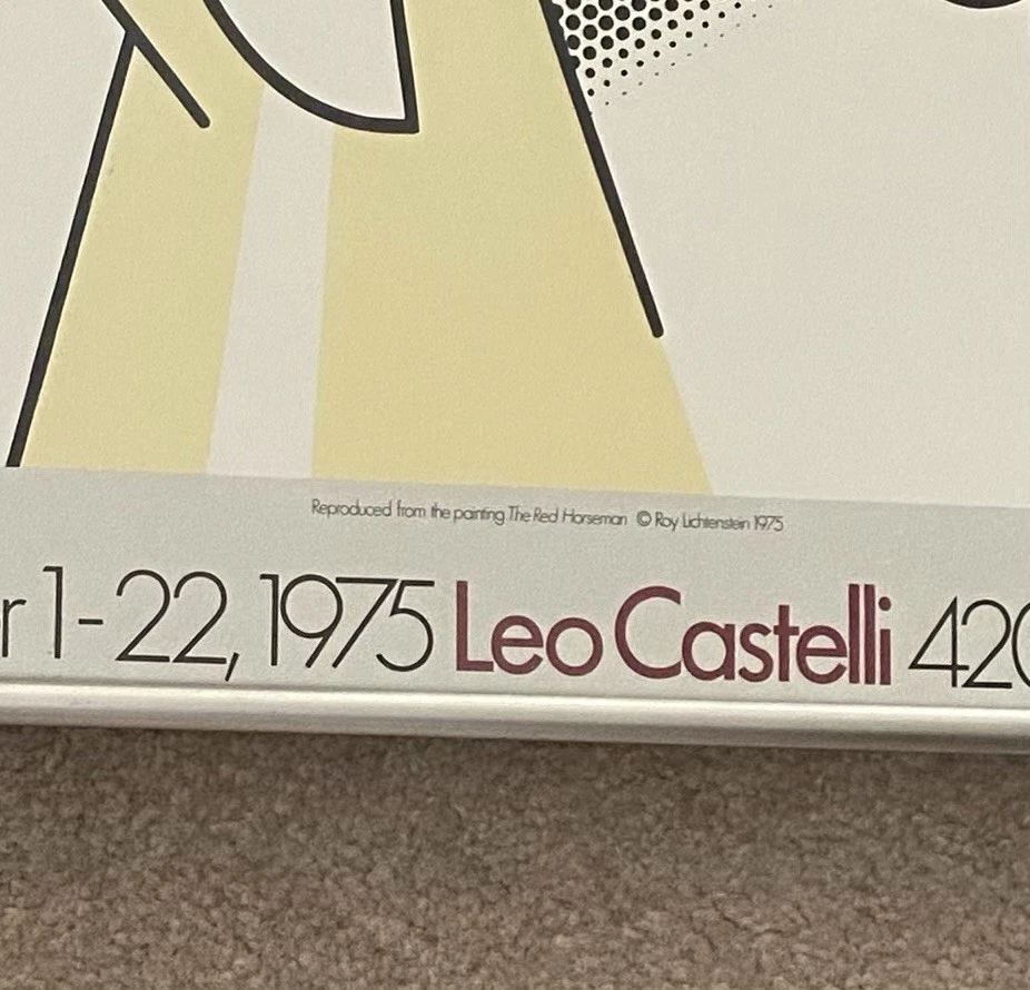 ROY LICHTENSTEIN El jinete rojo 22,5" x 28" litografía offset 1975 arte pop Foto 3 de 4