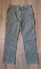 Carhartt Double Front Duck Pants Mens 34x34 Moss Green Rugged Flex Relaxed Fit
