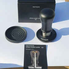 Normcore V5 - 58mm Spring Loaded Tamper  Black & Titanium Coffee Espresso NIB