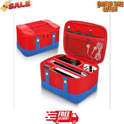 Large Mario Travel Bag Carrying Protective Case for Nintendo Switch 1 or 2 OLED