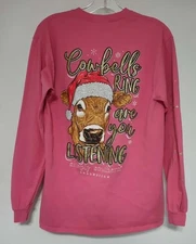 Simply Southern M Christmas Long Sleeve T-Shirt Cowbells Ring Are You Listening