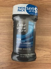 New DOVE MEN  CARE Antiperspirant Deodorant Stick Clean Comfort Twin Pack