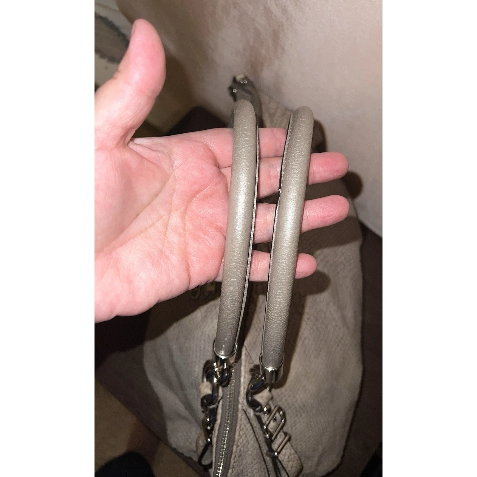 BORSA COACH MADISON SOPHIA PELLE DI PITONE TESTURIZZATA Taupe Borsetta A1193 16346