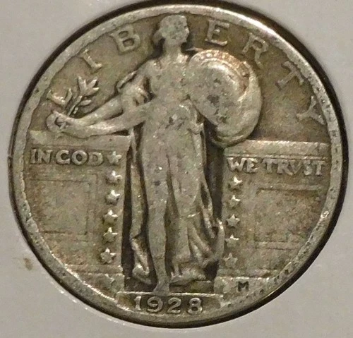 Silver Quarter - Standing Liberty - 1928 (Spotty tarnish on reverse.) [816]