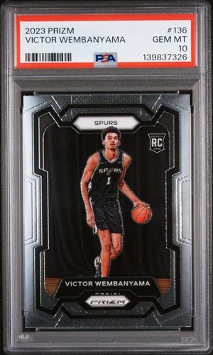 2023 PANINI PRIZM #136 VICTOR WEMBANYAMA ROOKIE RC PSA 10