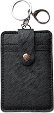 Soft Leather Wallet Case Slim Card Holder with Key Ring Credit Card Holder