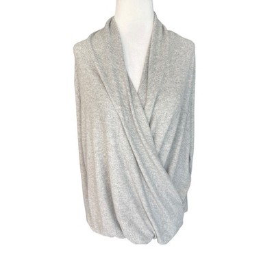 Philosophy Republic Clothing Womens Gray Surplice Crossover Knit Sweater Size S