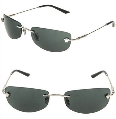 VERSACE VE2279 Runway MEDUSA Stud Silver Black Wrap 2279 Unisex