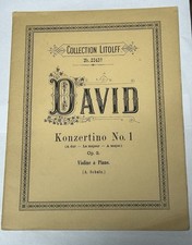 Ferdinand David Konzertino No 1 Op 3 Violin Piano Litolff Germany