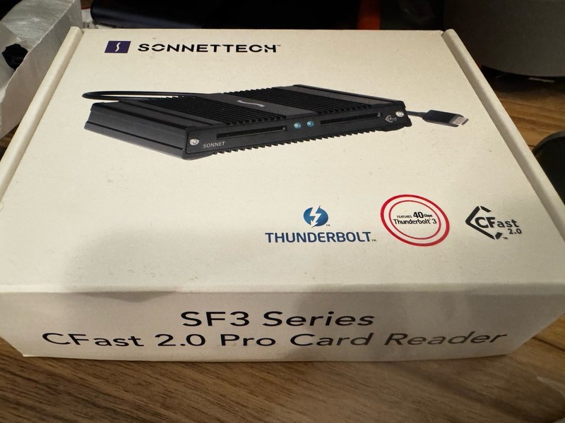 Sonnet SF3 Series CFast 2.0 Pro Card Reader Dual-Slot Thunderbolt 3 RED Approved