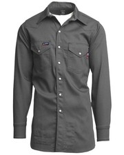 Lapco Men's FR Solid Long Sleeve Snap Western Work Shirt - IGR7WS