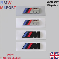 2x BMW M Sport Emblem Gloss Black Sticker Side Wing Fender Badge 45x15mm UK Car