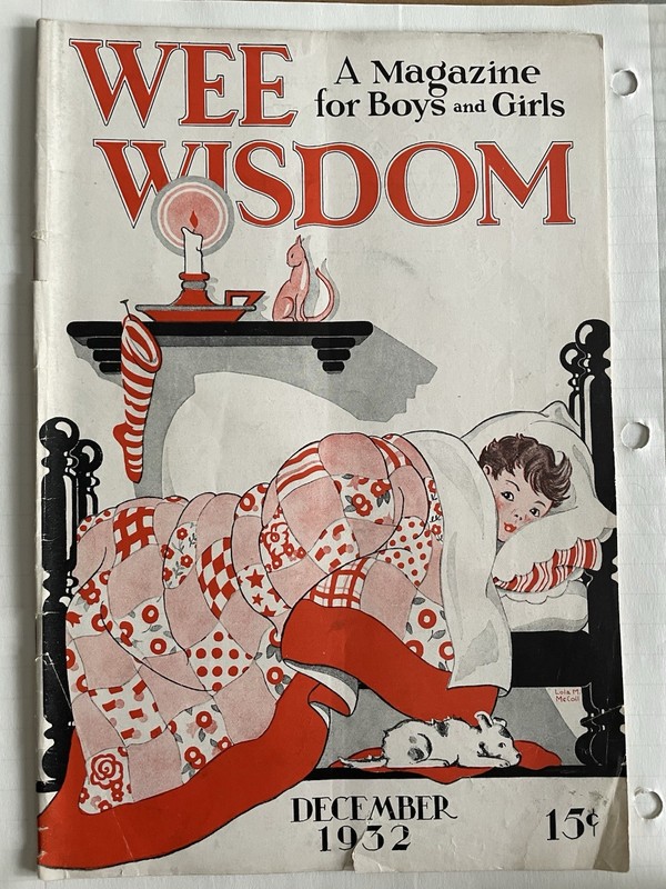 Vintage Wee Wisdom Dec 1932 - Lola McColl Christmas- Intact Airplane Paper Craft