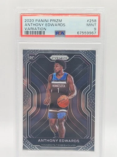 2020-21 Prizm Anthony Edwards Variation Rookie #258 PSA 9 Minnesota Timberwolves