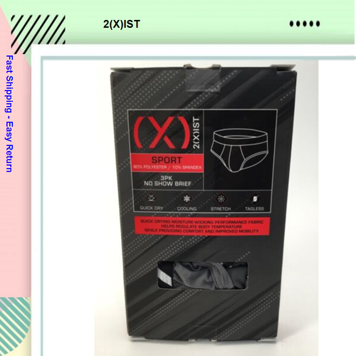 2(X)IST Mens 3 Pack No Show Brief Sport Mesh Stretch, Multicolor, MD 32-34 - Picture 2 of 3