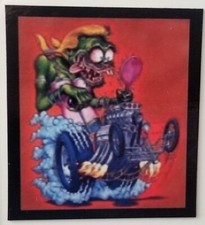 Goofy Green Monster Race Car Hot Rod Speed  MAGNET