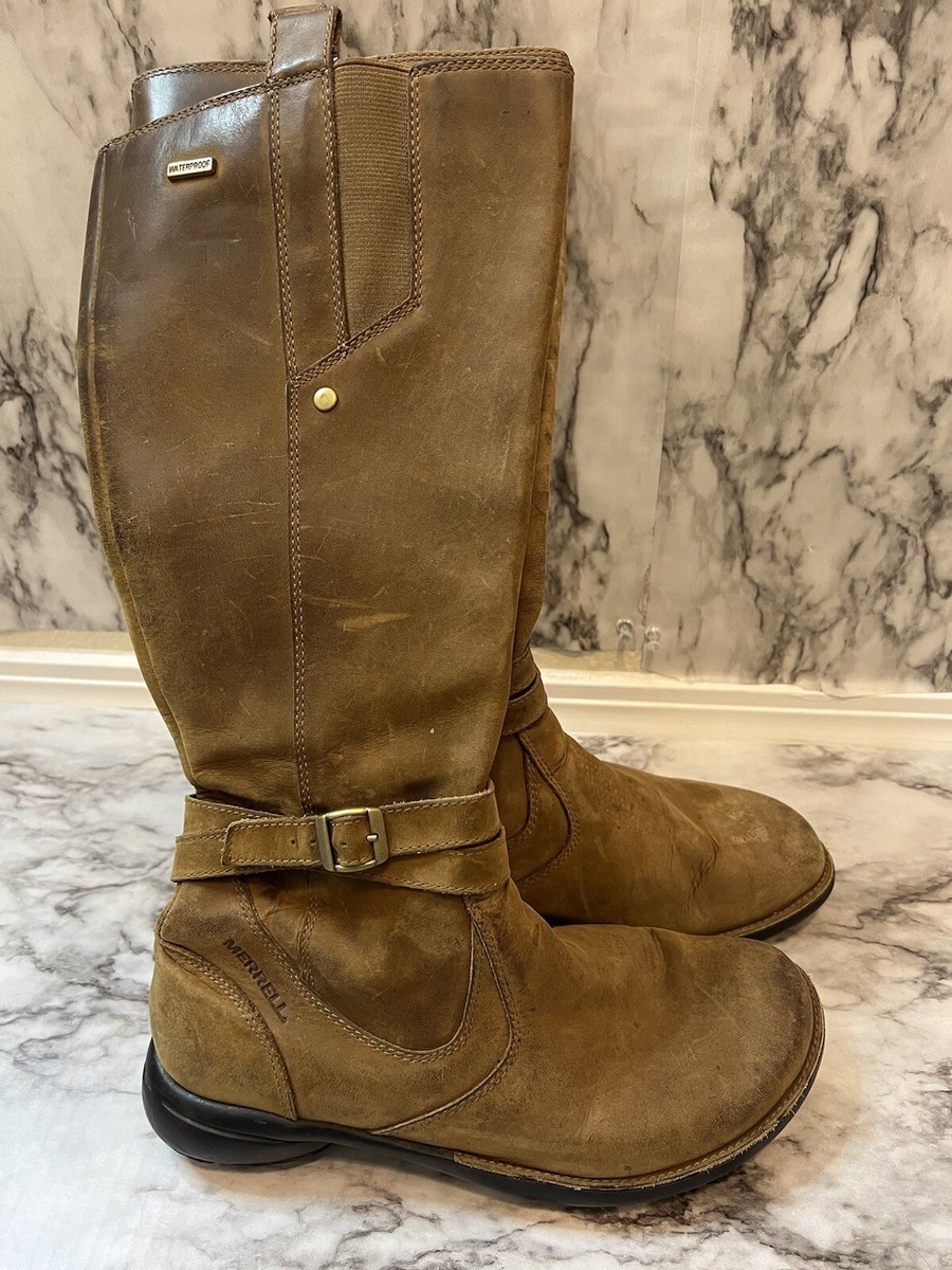 Merrell Tall Riding Boots Womens 6.5 Chestnut Tetra Strap Merrell Tall Riding Boots Womens 6.5 Chestnut Tetra Strap
