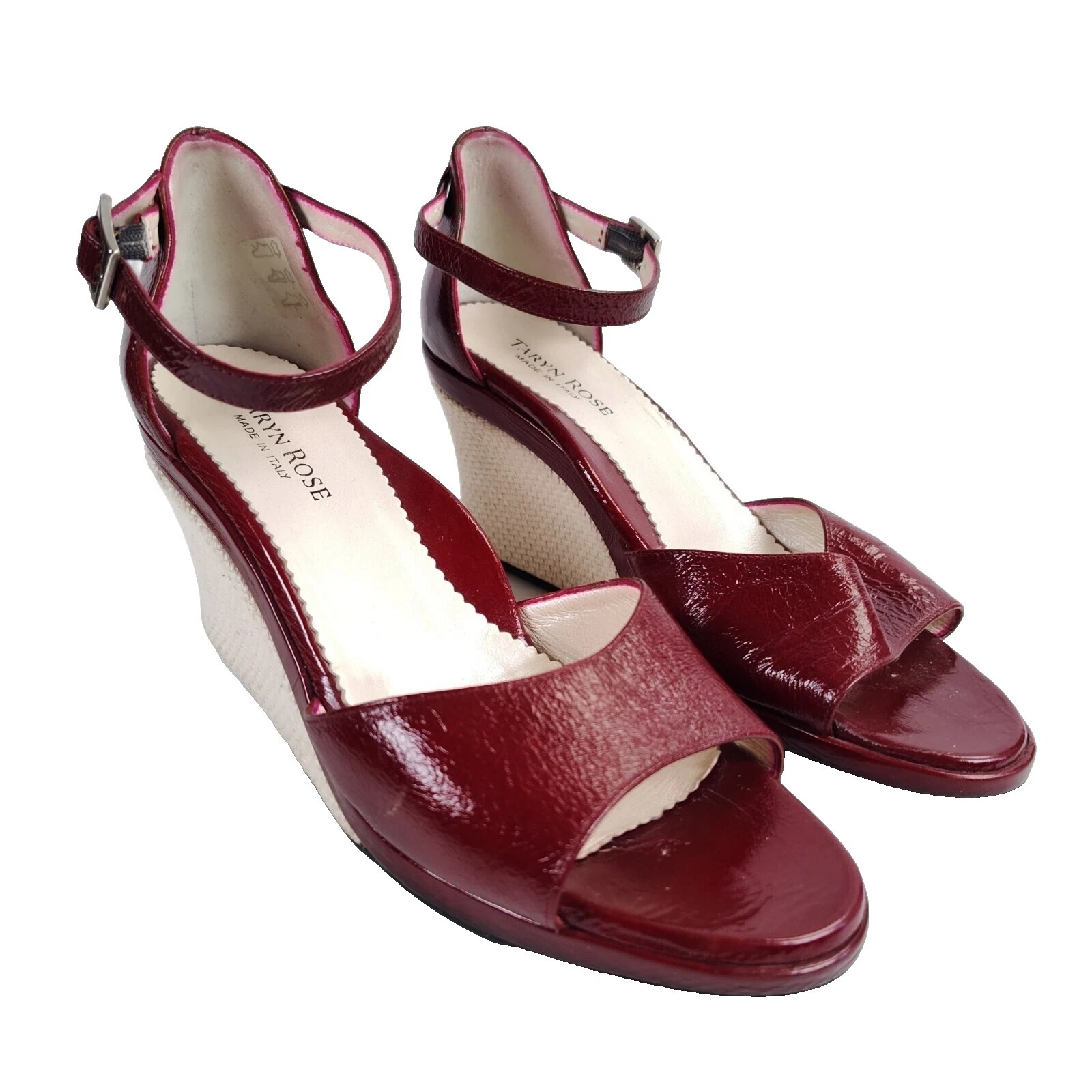 Sandalias para mujer Taryn rosa de cuero patentado con cuña