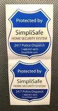 (2) SimpliSafe Home Security System Decals / Stickers for Doors / Windows - NEW