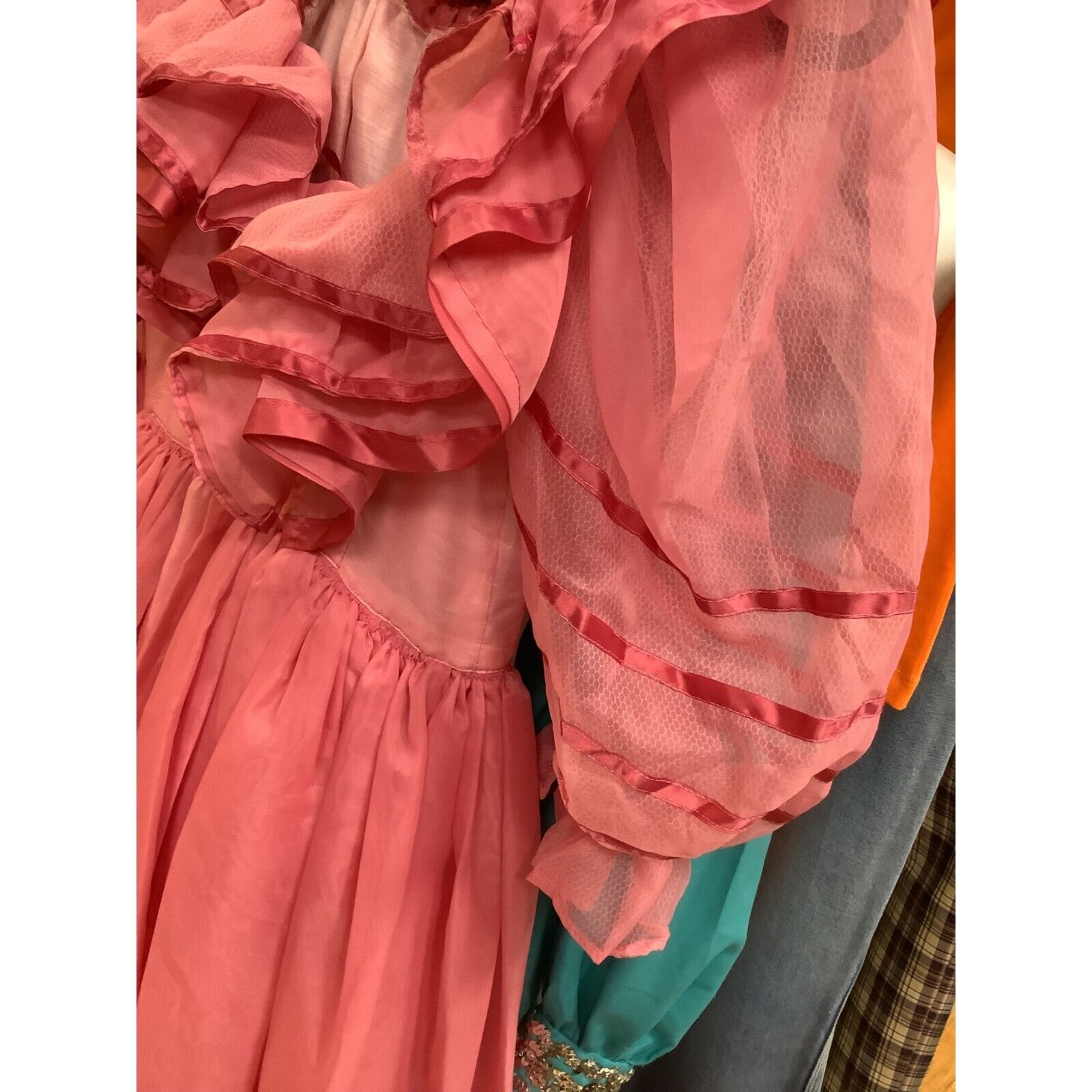 1970's Pink Ruffle Dress - image 10