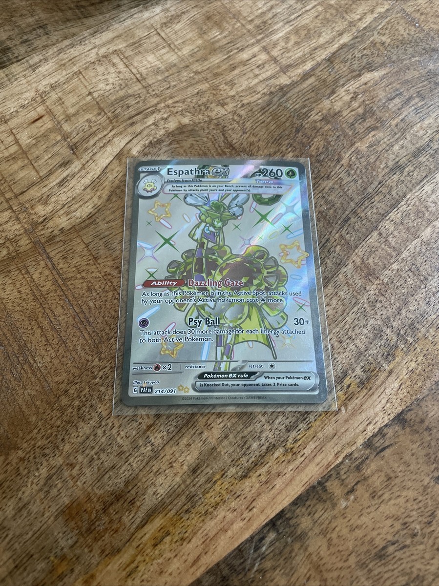 Espathra ex Shiny Full Art Holo 214/091 Paldean Fates Pokmon TCG
