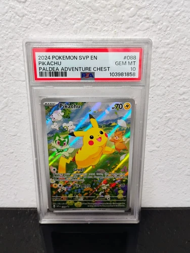 PSA 10 GEM MT PIKACHU ILLUSTRATION RARE #088 PALDEA ADVENTURE CHEST Pokemon TCG