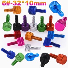 6 -32 10mm Colour Round Knurled Thumb Screws Aluminum Alloy Hand Grip Knob Bolts