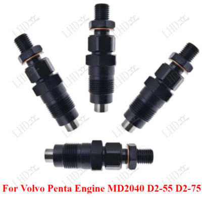 4 Pcs Fuel Injector 3803442 3580592 For Volvo Penta Engine MD2040 D2-55 D2-75