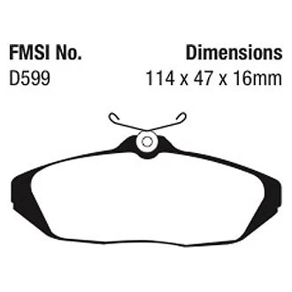 Pastillas de freno traseras EBC Redstuff cerámica bajo polvo para Ford Thunderbird 93-97 Foto 4 de 4