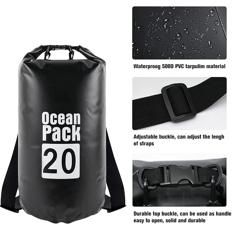 wasserdichte Tasche Seesack DryBag wasserfester Packsack 2l 10l 15l 20l oder 30l - Bild 3 von 4