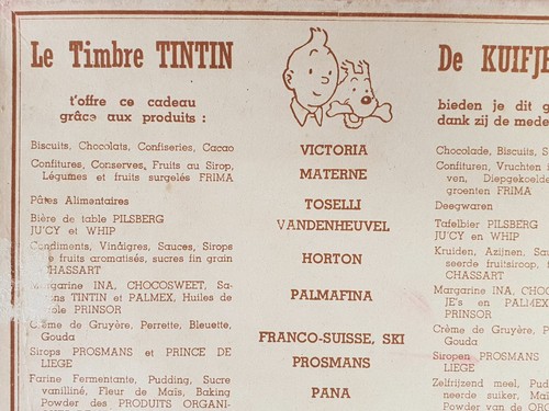 Puzzle bois timbre TINTIN géographie maison jouet ancien vintage années 50 RARE - Picture 12 of 12