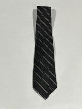 Mens Giorgio Cosani Black Brown Stripe Pattern Tie Pure Silk Hand Made NEW