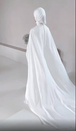 Muslim Wedding Dresses High Neck Long Sleeves Arabic Conservative Bridal Gowns - Picture 5 of 11